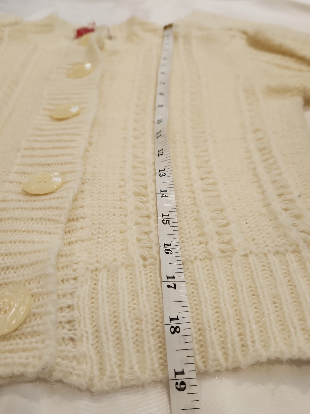 Vintage 70s-80s Jean Nicolas Paris Cardigan Sweater Large Ivory Cream - Picture 8 of 10